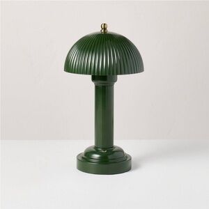 11.5" Fluted metal Library Table Lamp Green Hearth & Hand with Magnolia